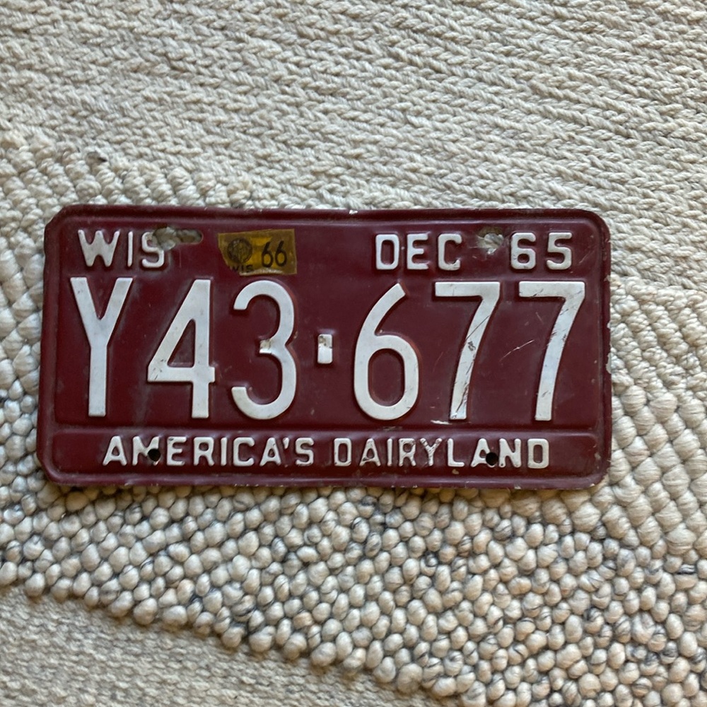 Vintage Wisconsin License Plate